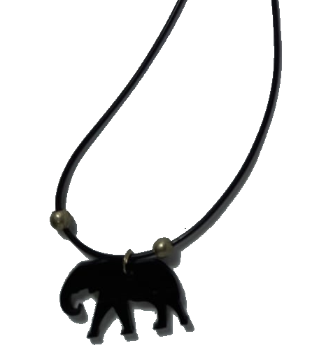 wooden elephant pendant